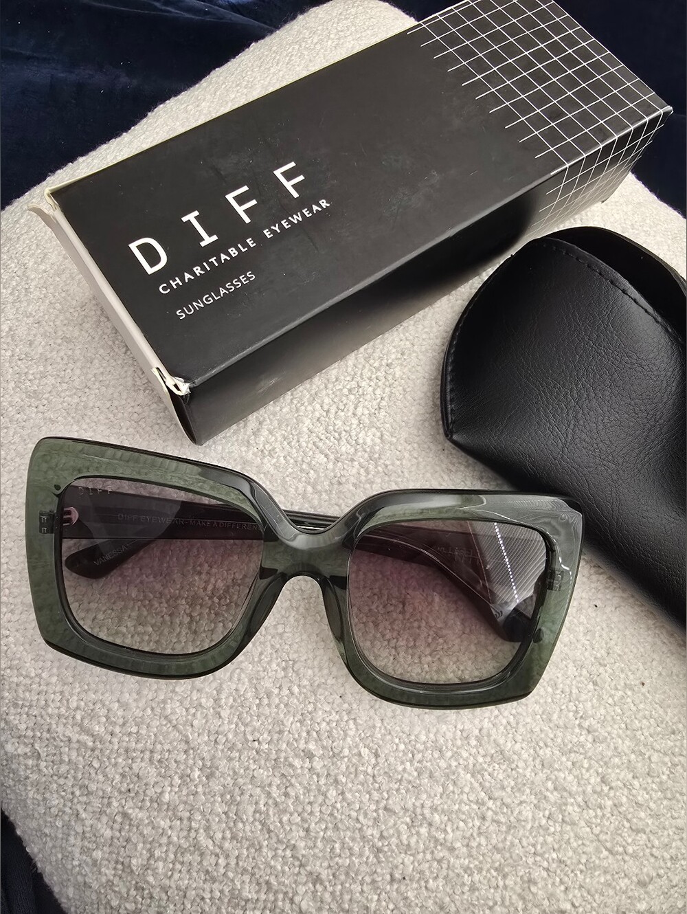NWOT! DIFF Eyewear, Vanessa , Olive Green With Gradiant Lense - Picture 1 of 10